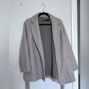 Zara Wool Blend Belted Coat - S
